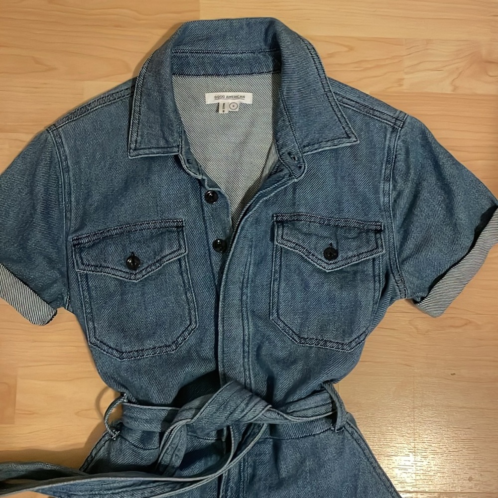 Good American cotton denim shorts, romper - Picture 2 of 4